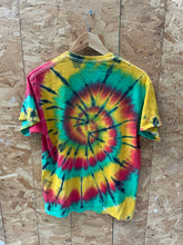 Tie Dye T-Shirt Red Green Yellow Black Spiral Multicolor Shirt Size Medium